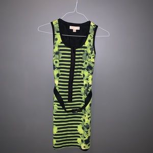 Michael Kors yellow and navy dress with belt